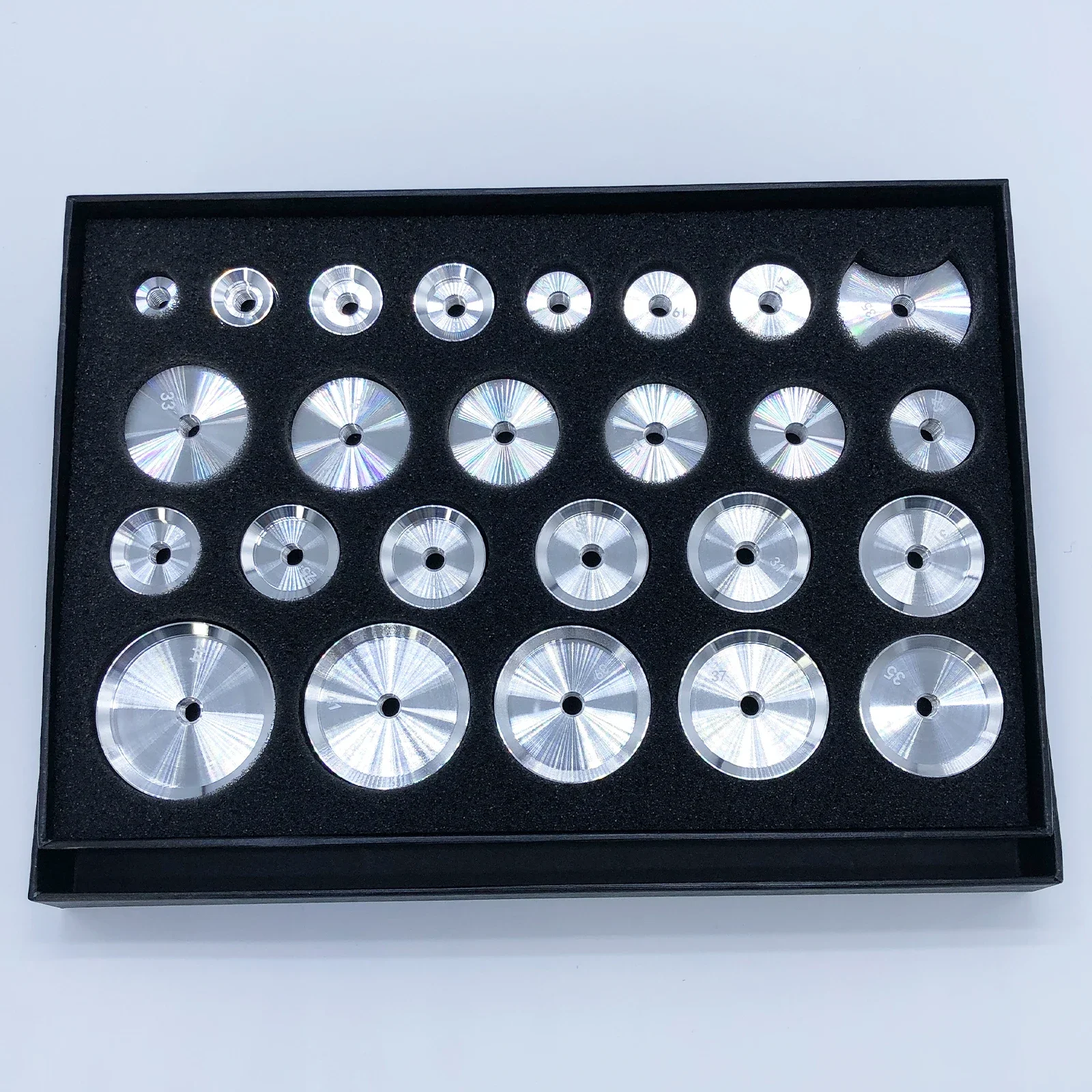 2023 Latest Aluminum Threaded Watch Back Case Dies Set of 25 for Watch Pressing