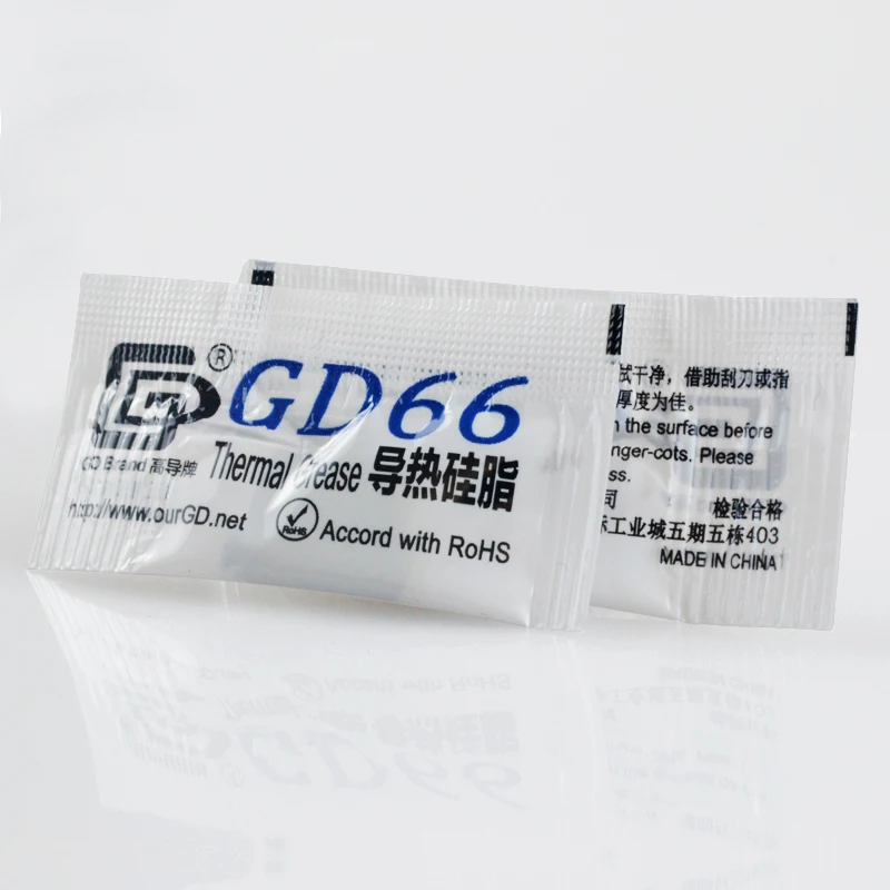 100pcs 90g GD66 Thermal Grease Heatsink High Performance LED Lamp Cooling Accessories Gray Net Weight 0.5g CPU Processor Gypsum