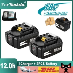 For Makita Original 12Ah/6Ah for Makita 18V Battery bl1815 bl1830 bl1840 bl1845 bl1860 bl1445 bl1460 Replacement Lithium Battery