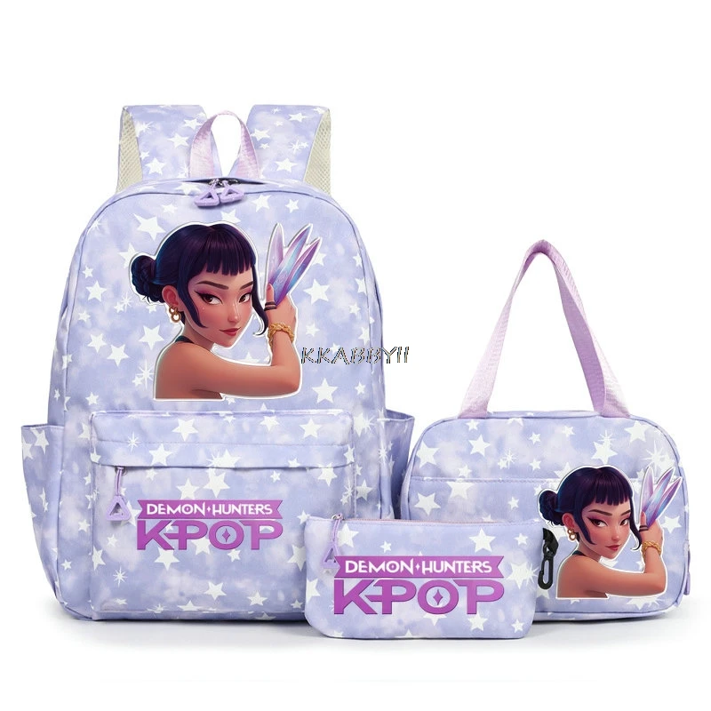 Mochila KPop Demon Hunter para adolescentes, mochila escolar com bolsa de ombro para uso diário, meninas, mulheres, mochilas de viagem