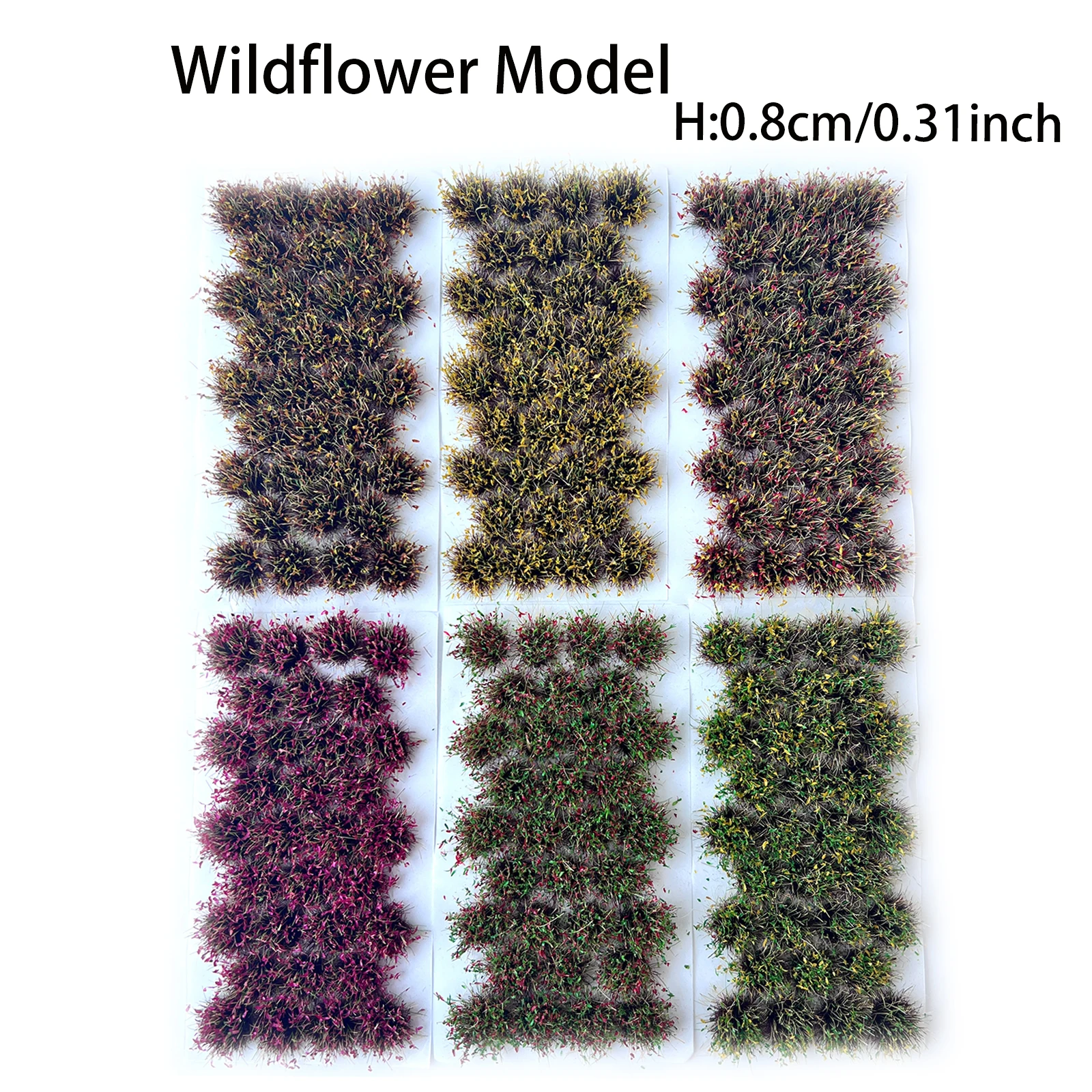 32 pièces/boîte Miniature grappe de fleurs modèle plante touffe construction Table de sable aménagement décor de jardin bricolage maison de poupée artisanat jouets accessoire