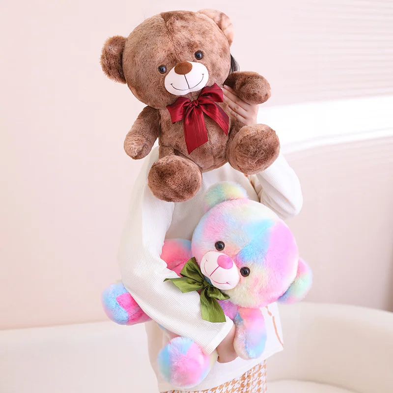 25-45CM Lovely Multicolour Bear Plush Toys Soft Stuffed Animals Bear Doll Pillow For Kids Birthday Lovers Valentine‘s Gift