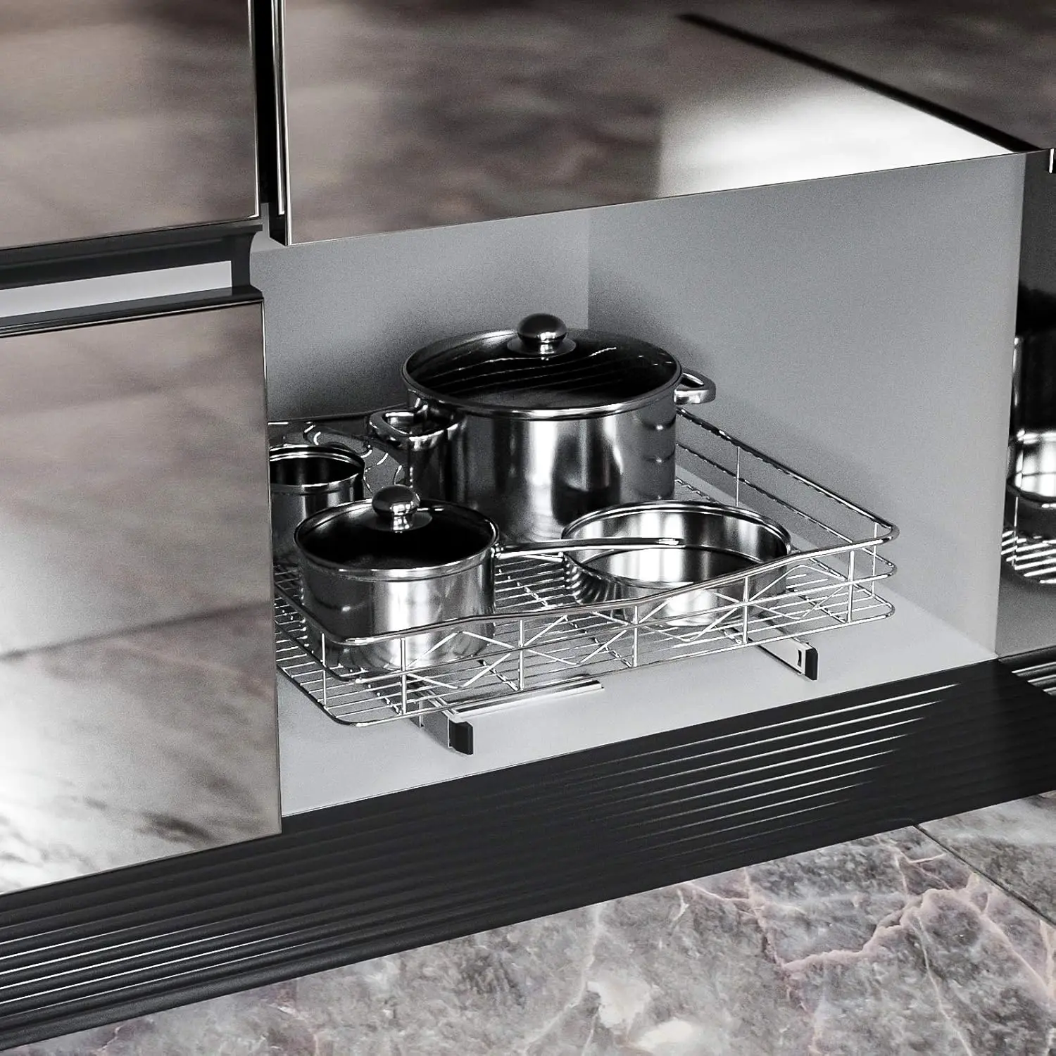 

Pull Out Cabinet Organizer, 20"" W X 21"" D Slide Out Drawers For Kitchen Cabinets,Sliding Pantry Shelves, Roll Out Shelf