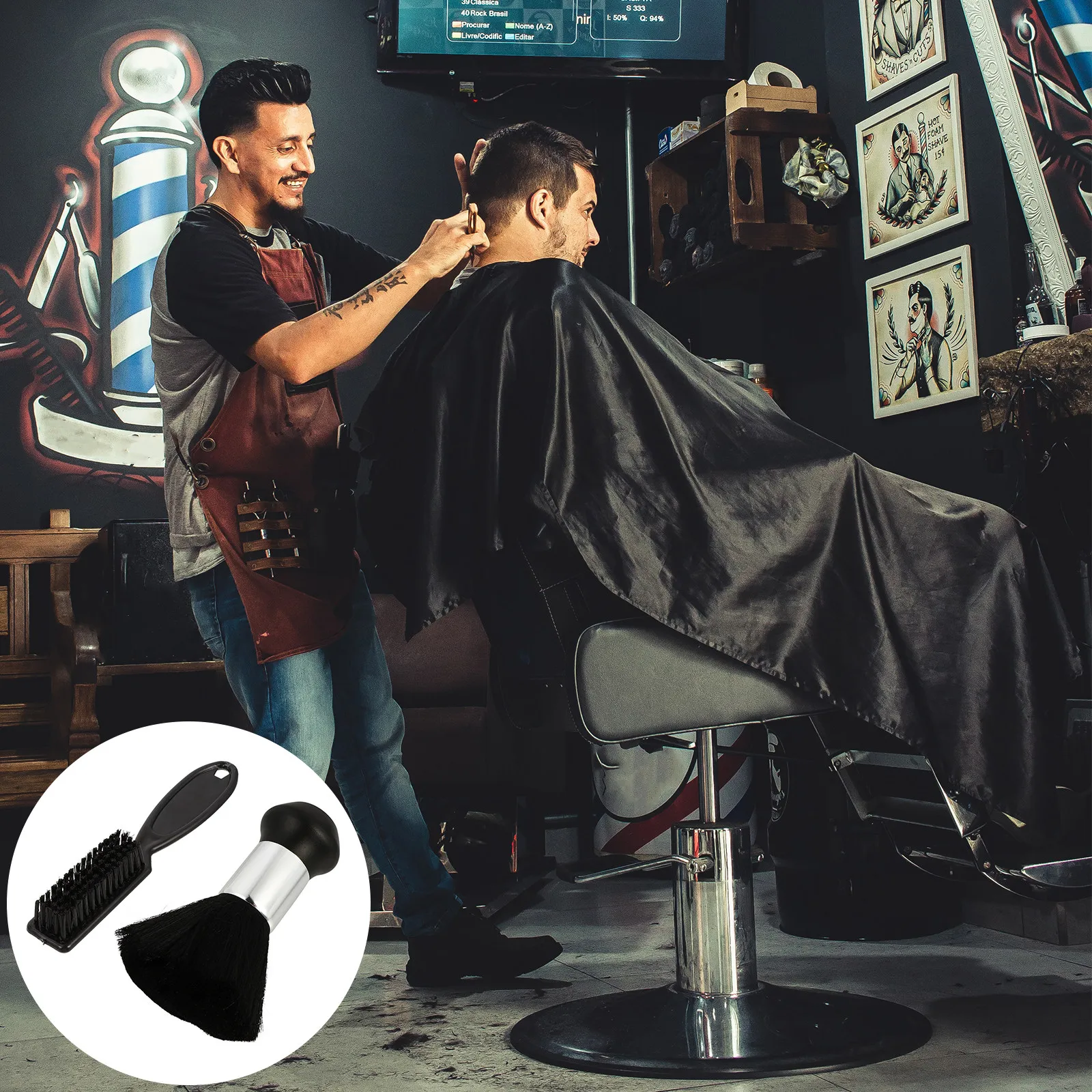 

2Pcs Haircut Neck Duster Brush Long Soft Hair Cleaning Brush Premium Neck Hairdressing Tool Barber Salon Home Use