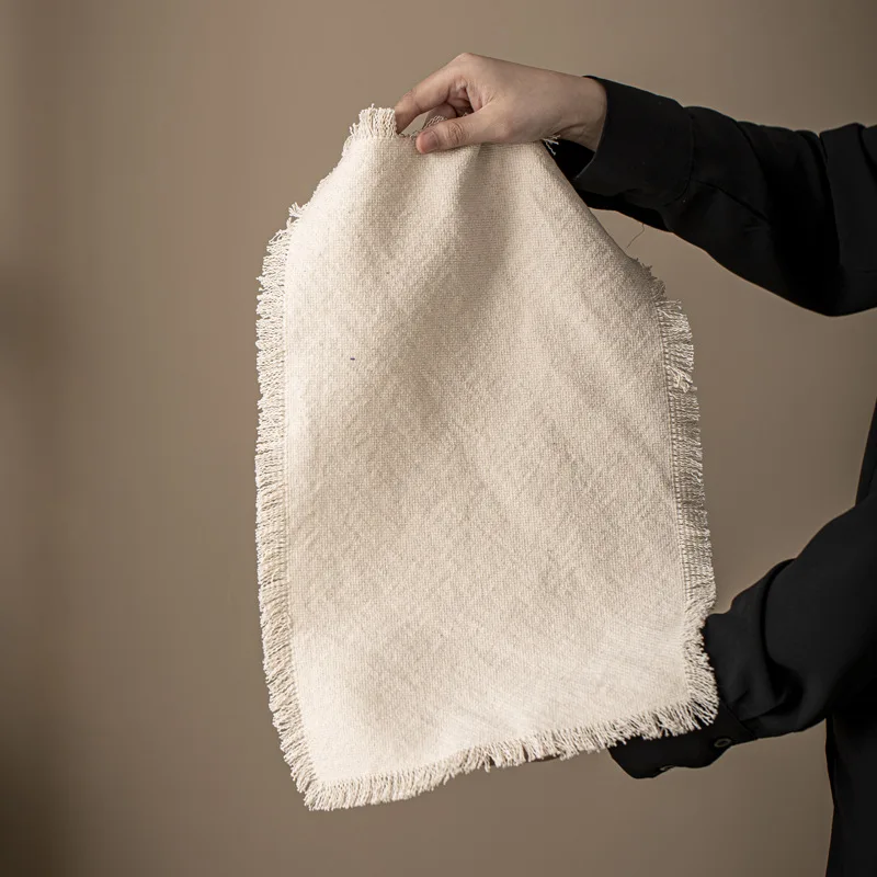 

Tassel Dry Bubble Mat Modern and Simple Tea Setting Light Luxury High-end Heat-insulating Tablecloth Fabric Teaware Accessories