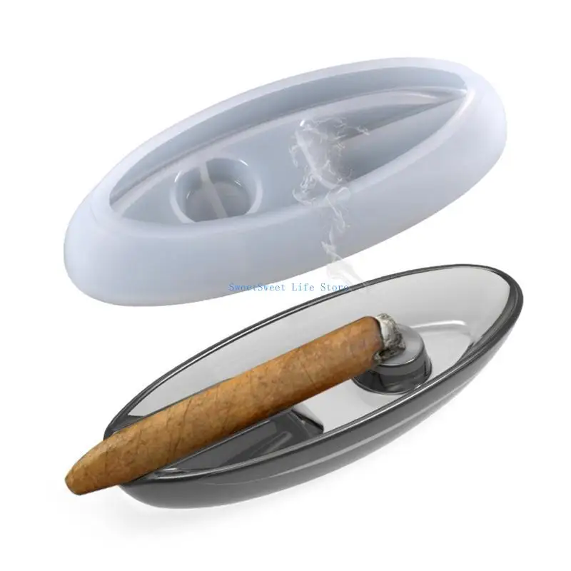 D5QB اليدوية السيجار منفضة سجائر UV كريستال الايبوكسي الراتنج قالب فرشاة حامل قلم حامل قالب من السيليكون لتقوم بها بنفسك الحرف