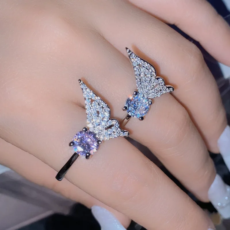 

MDL Moissanite Style The Original Luxury Angel Wings Ring 18K Plated