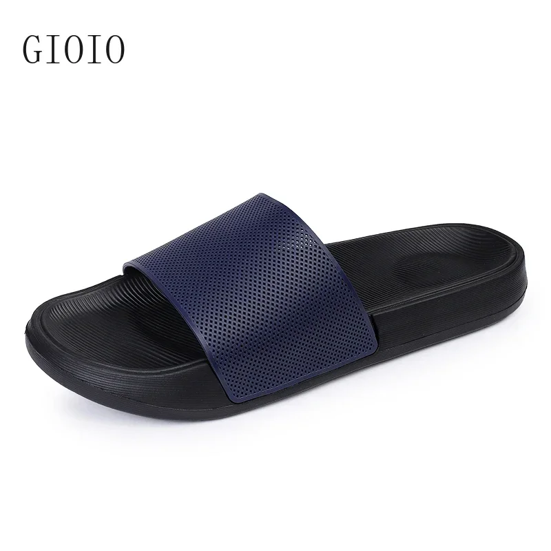 GIOIO Summer Lovely Solid Color Home Slippers For Women Men Non-slip EVA Bathroom Slides Females Concise Light Sandals Couples