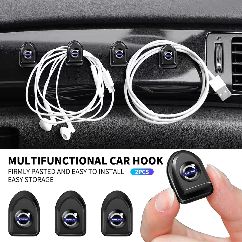 

1/2/4 шт. самоклеящиеся мини-крючки для Volvo XC90 XC60 C30 T6 S60 C70 XC40 V40 XC70 V70 V60 V50 S80 S40 AWD V90 S90 аксессуары