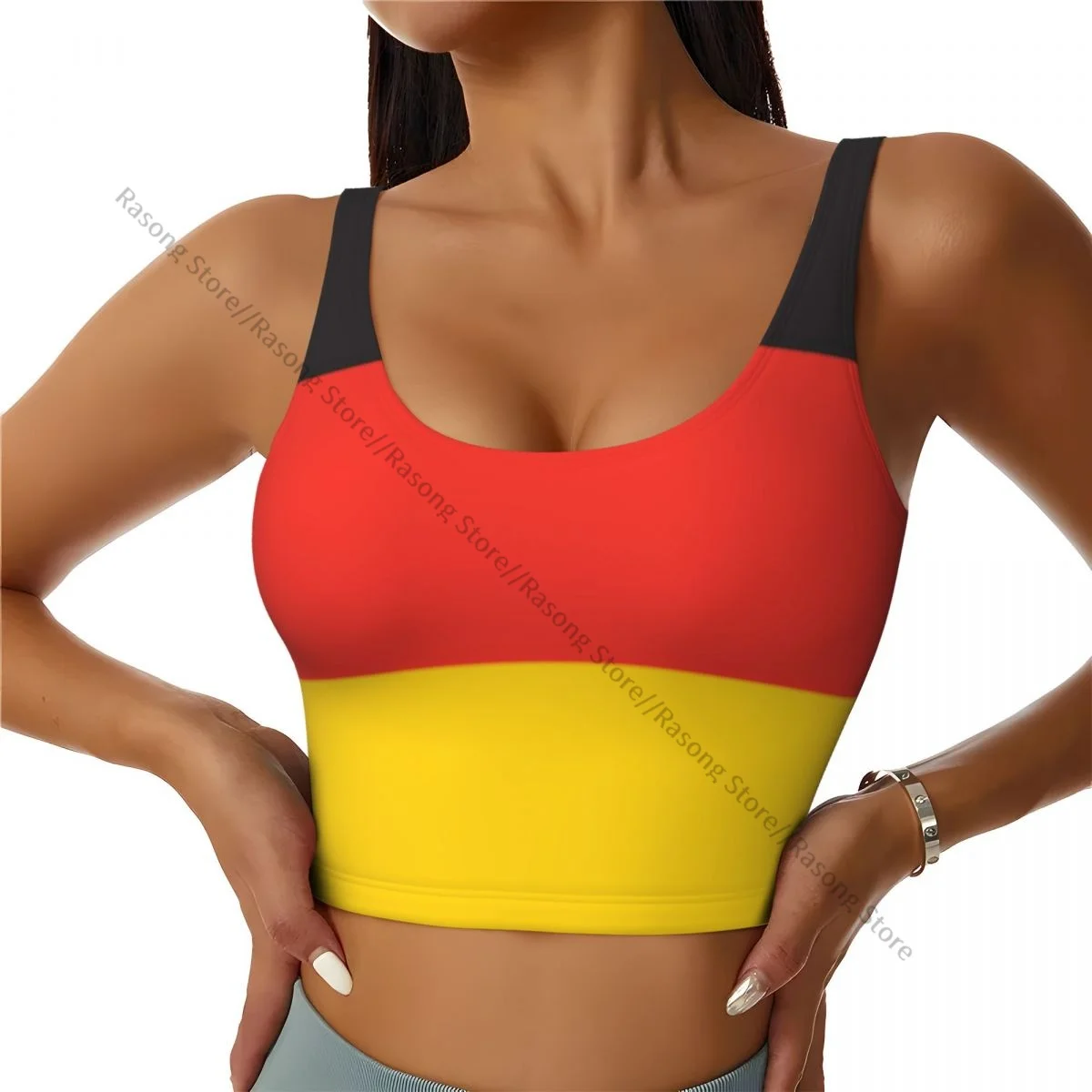 Sports Bra Women Running Yoga Clothes Vest German Flag Gathering Fitness Vest