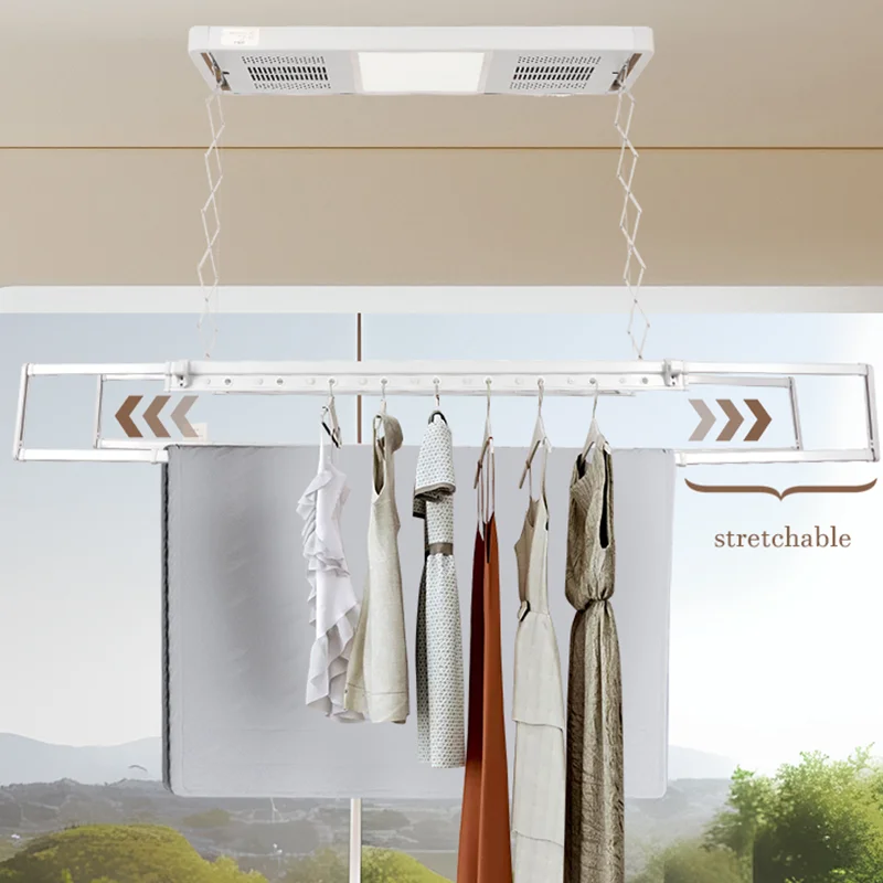 ماكينة طي الملابس الأوتوماتيكية ذات الجودة الممتازة، رف تجفيف الغسيل الكهربائي المثبت على السقف #2