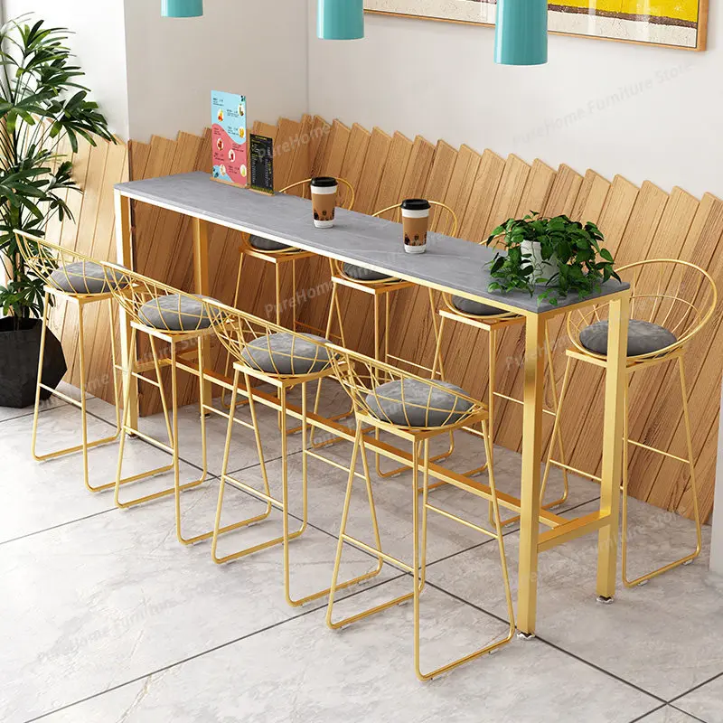 

Nordic Style Scandinavian Marble Bar Table with Marble Top - Wall-Mounted High Console Table for Home Cafe Bar Furniture