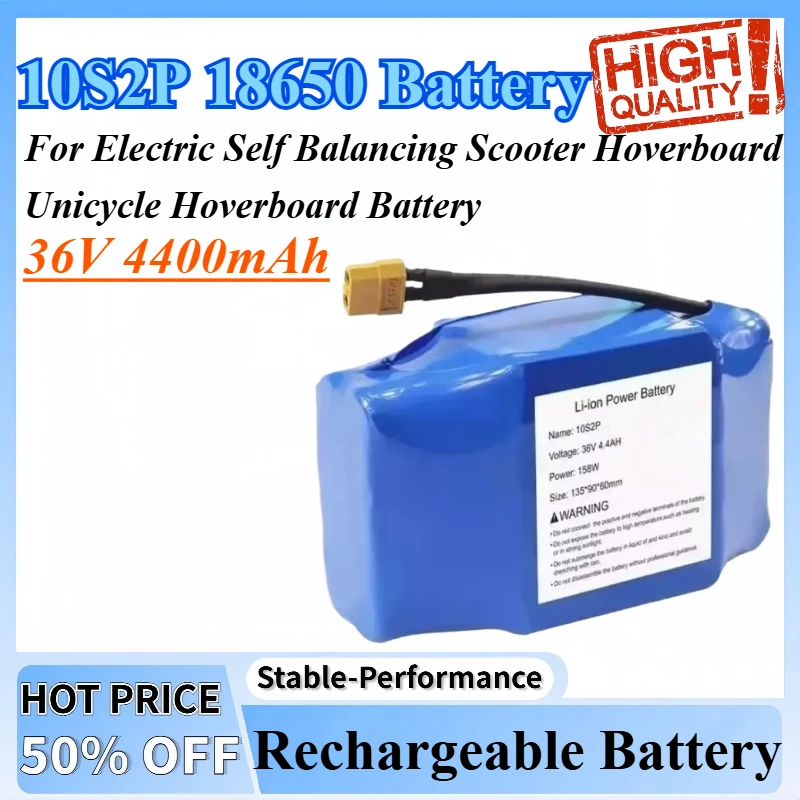 

36V 4400mAh 10S2P 18650 Rechargeable Lithium Battery For Electric Self Balancing Scooter Hoverboard Unicycle Hoverboard Battery