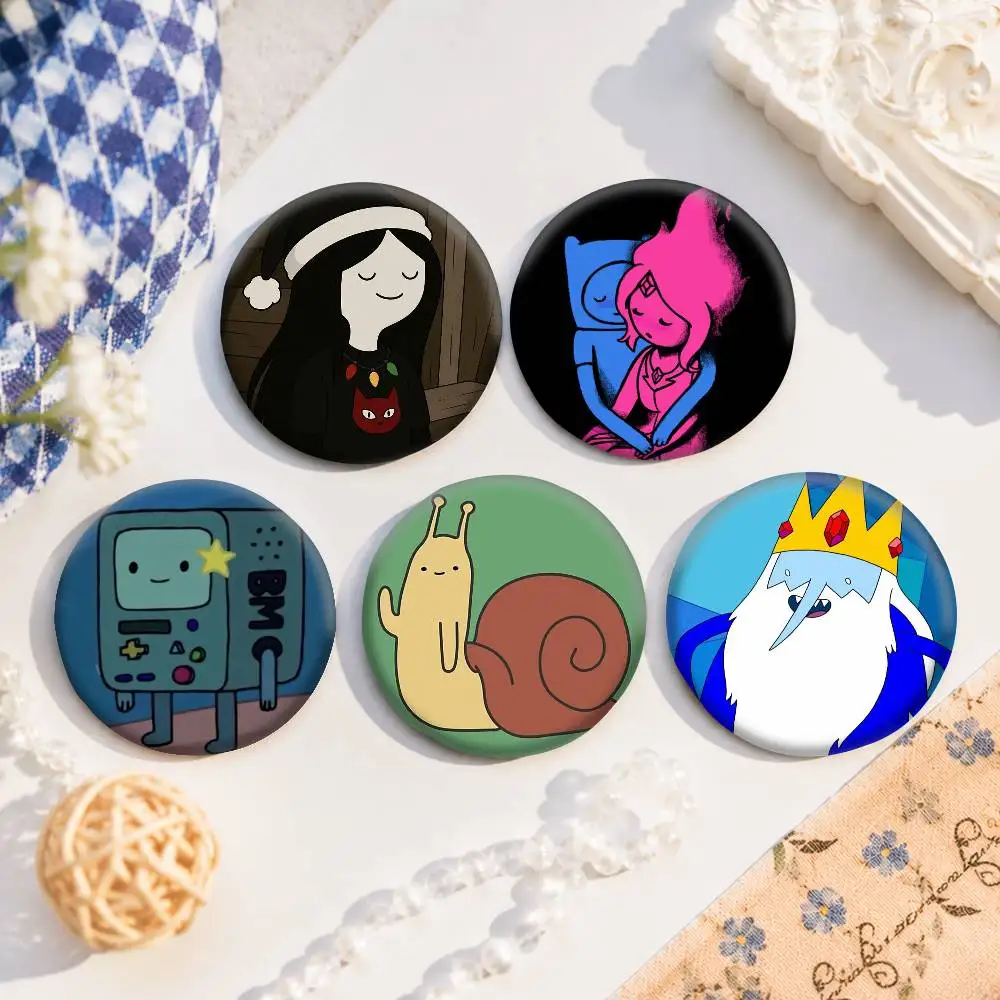 A-Adventure Time Tinplate Brooch Figure Icon Badge Handmade Brooches For Backpack Clothes Decoration view 2