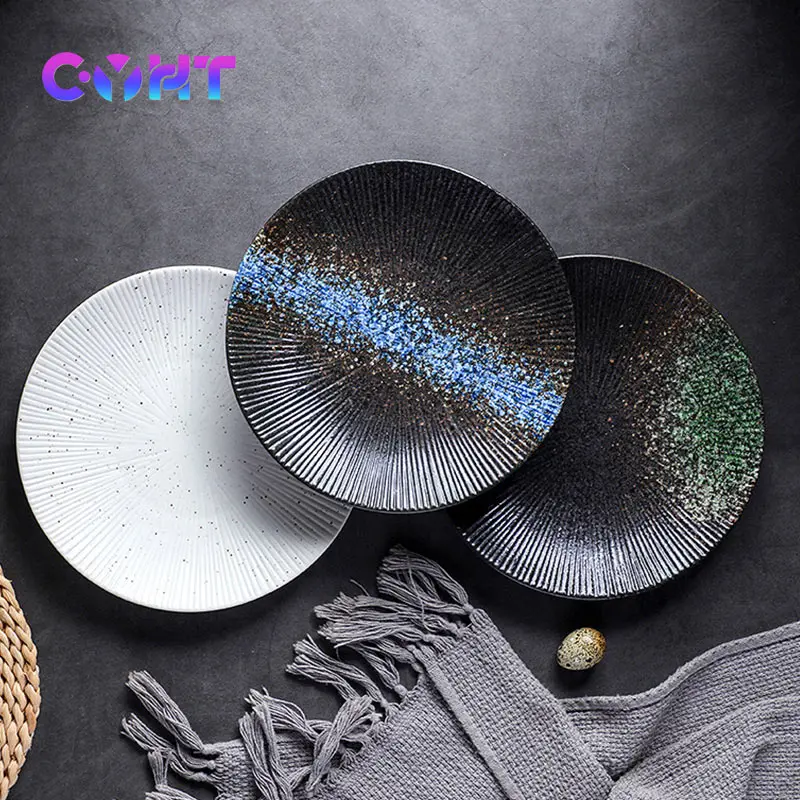 

8 Inchs Ceramics Dining Plate Originality Western-style Food Steak Pasta Plate Japanese Breakfast Tableware Dessert Fruits Dish