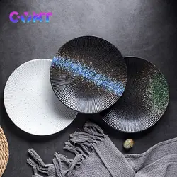 8 Inchs Ceramics Dining Plate Originality Western-style Food Steak Pasta Plate Japanese Breakfast Tableware Dessert Fruits Dish