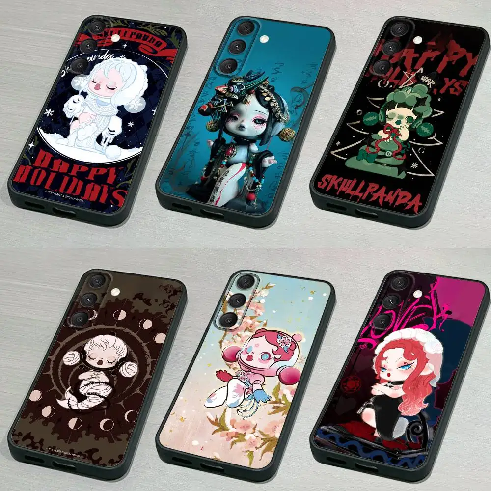 

C-Cute-ES SkullpandaS Phone Case For Samsung S 25,24,23,22,30,21,10,9,Ultra,Plus,Lite,FE,4,5G Black Soft Case