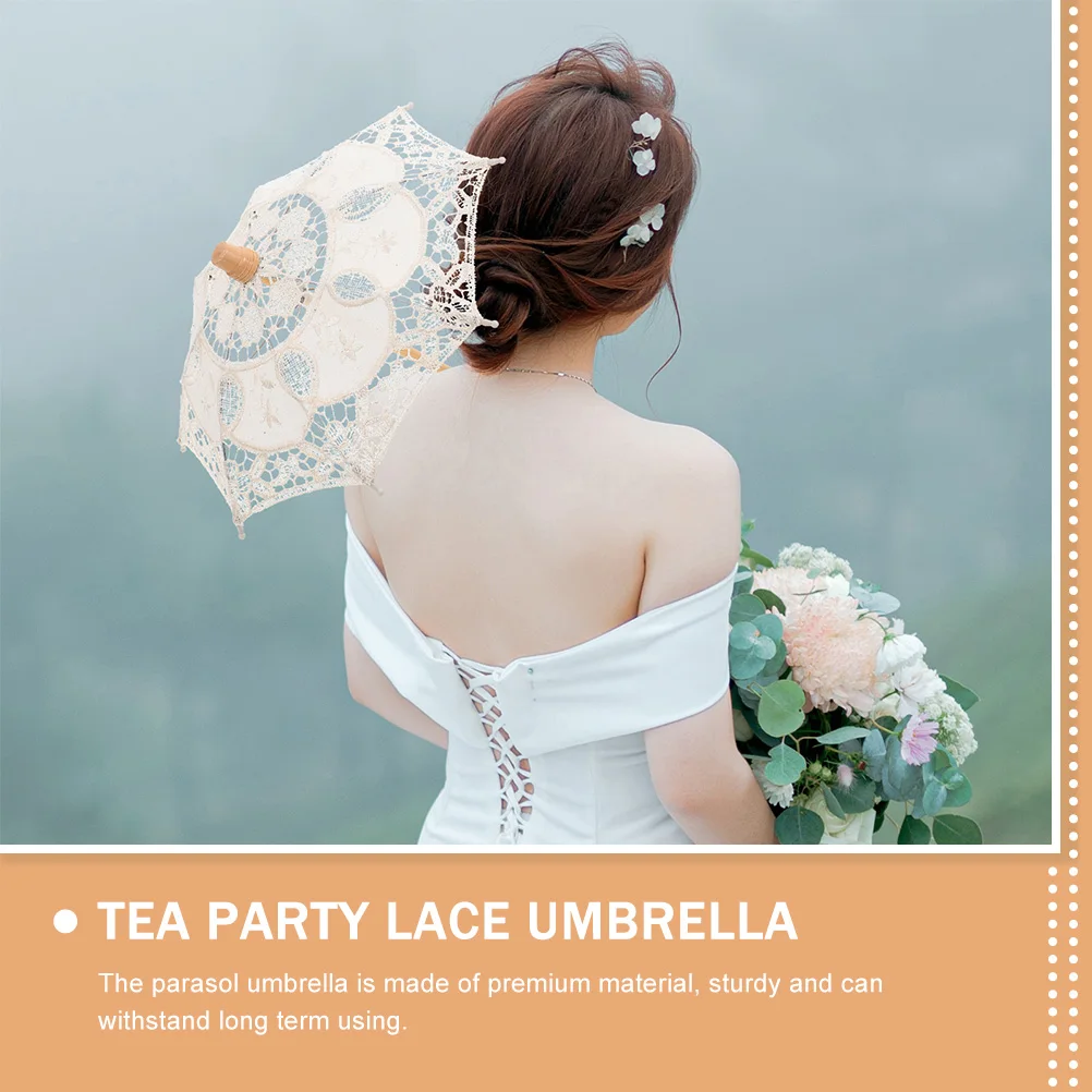 

Delicate Lace Parasol Umbrella Wedding Bridal Photography Prop Elegant Lightweight Portable Cosplay Party Masquerade Tea