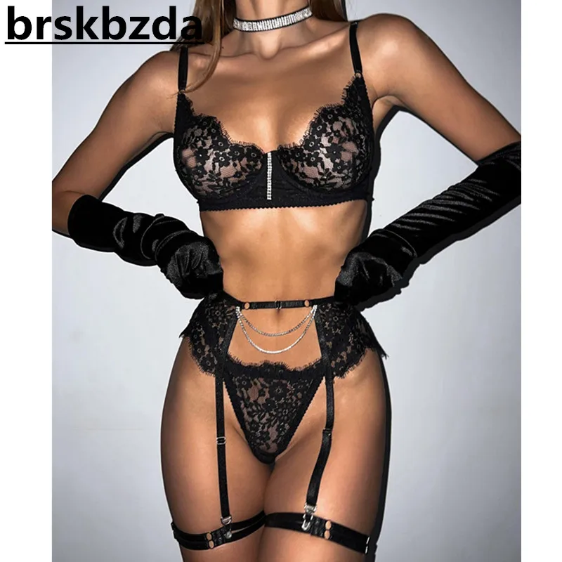 

Brskbzda Rhinestone Erotic Lingerie See Through Bra Fine Intimate Porn Bra And Panty Set Fancy Uncensored New In Matching Sets