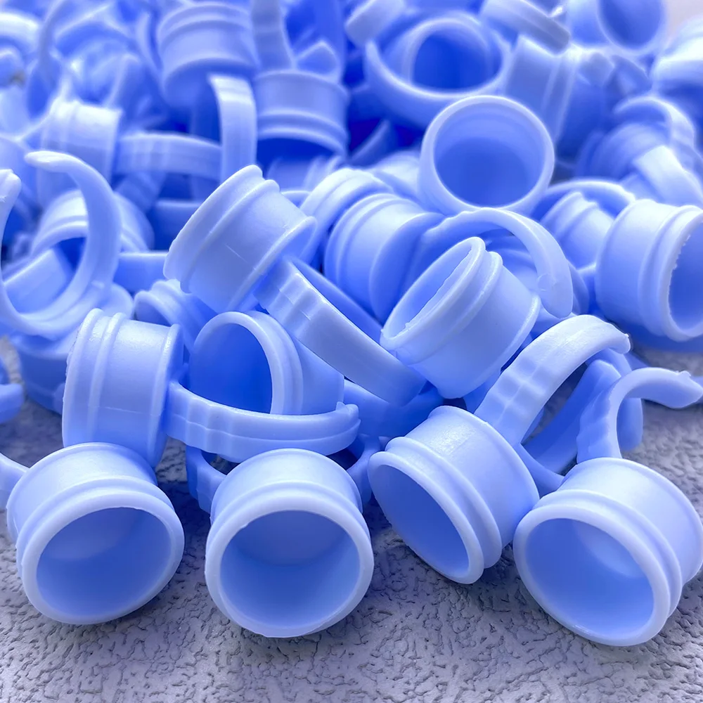 100Pcs Glue Rings For Lashes Grafting Eyelash Extension Glue Holder Containers Pallet Cups For Tattoo Pigment Makeup Tools