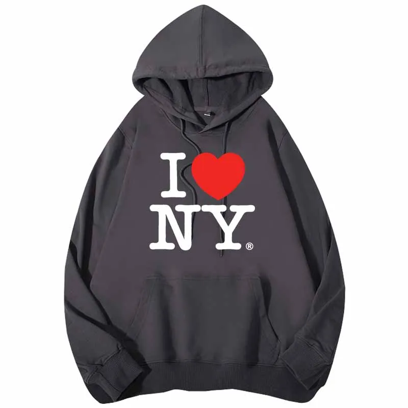 I Love Heart NY New York Women Hoodies Pure Cotton Long Sleeve Vintage Retro Simple Woman Clothing Winter Clothes Ladies Hoody