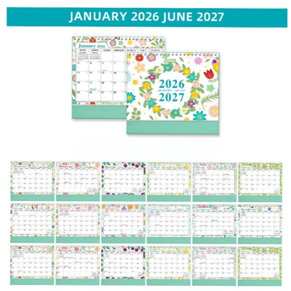 

Настольный календарь кактус, 2026 января, дюжина 2027 года, маленький настольный планировщик на 2026 год, офисные принадлежности, стоячий флип-календарь на месяц, повестка дня