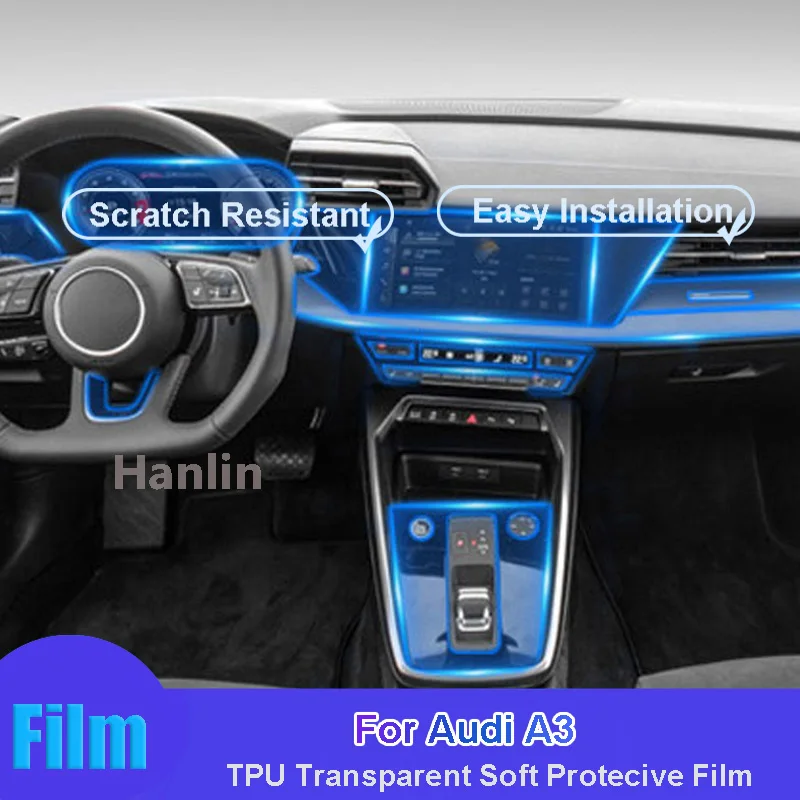 

For Audi A3 (2020-2022) Car GPS Navigation LCD Screen TPU Protective Film Protector Decoration Stickers