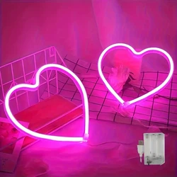 Heart Shape Atmosphere Led Neon Light Sign Wall Mounted Night Light For Valentine's Day wedding Bar Bedroom Living Room