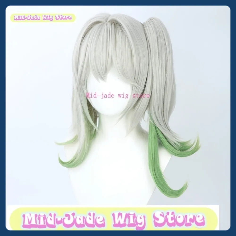 Mid-jade Wig Store Genshin Impact Nahida Cosplay Wig Anime Game Role-playing Synthetic Hair Halloween Party Costumes Props