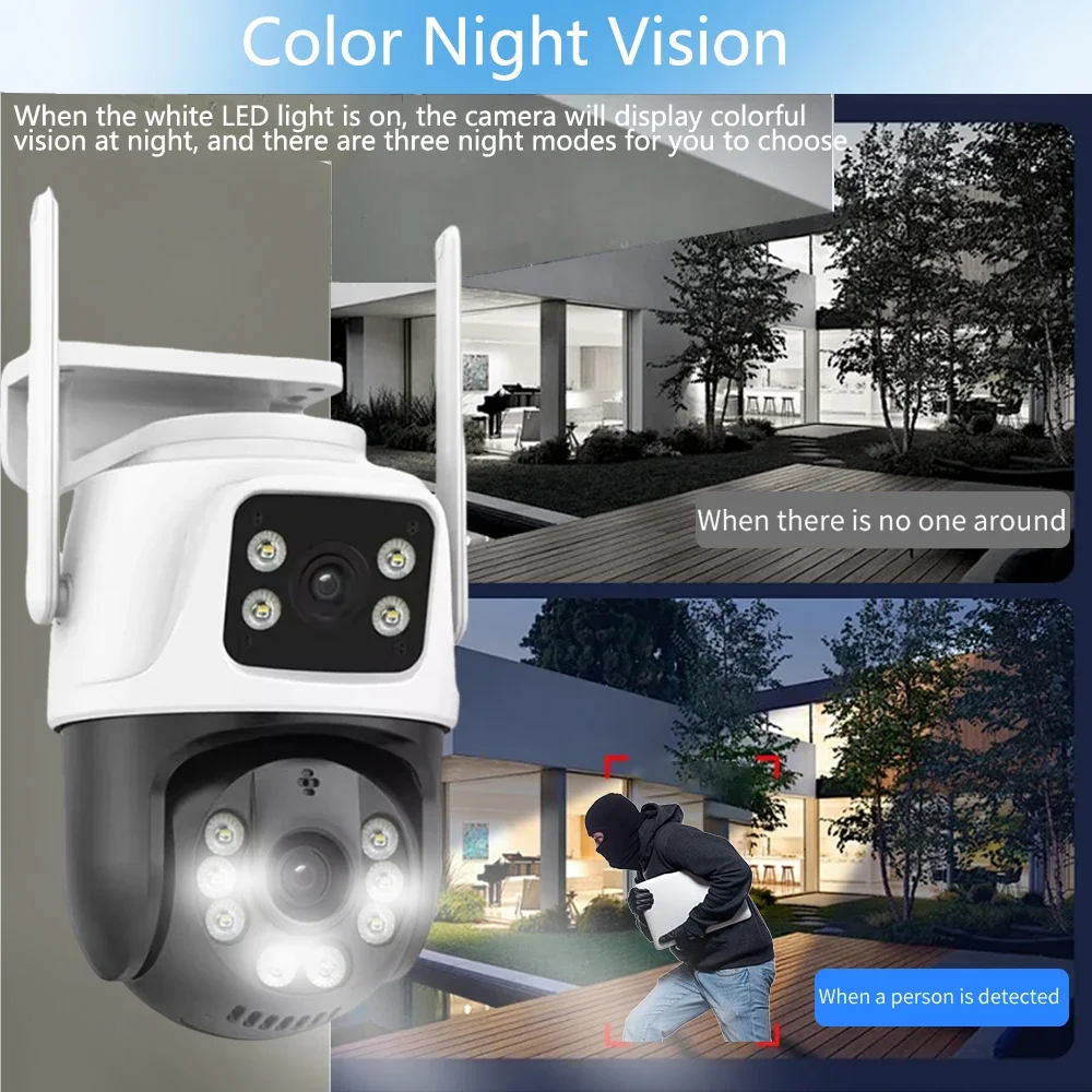 10CH 8MP 4K NVR Security Wifi PTZ Camera CCTV System Home Video Surveillance Kit Auto Track 2-Audio Record Outdoor Ip Camera Set