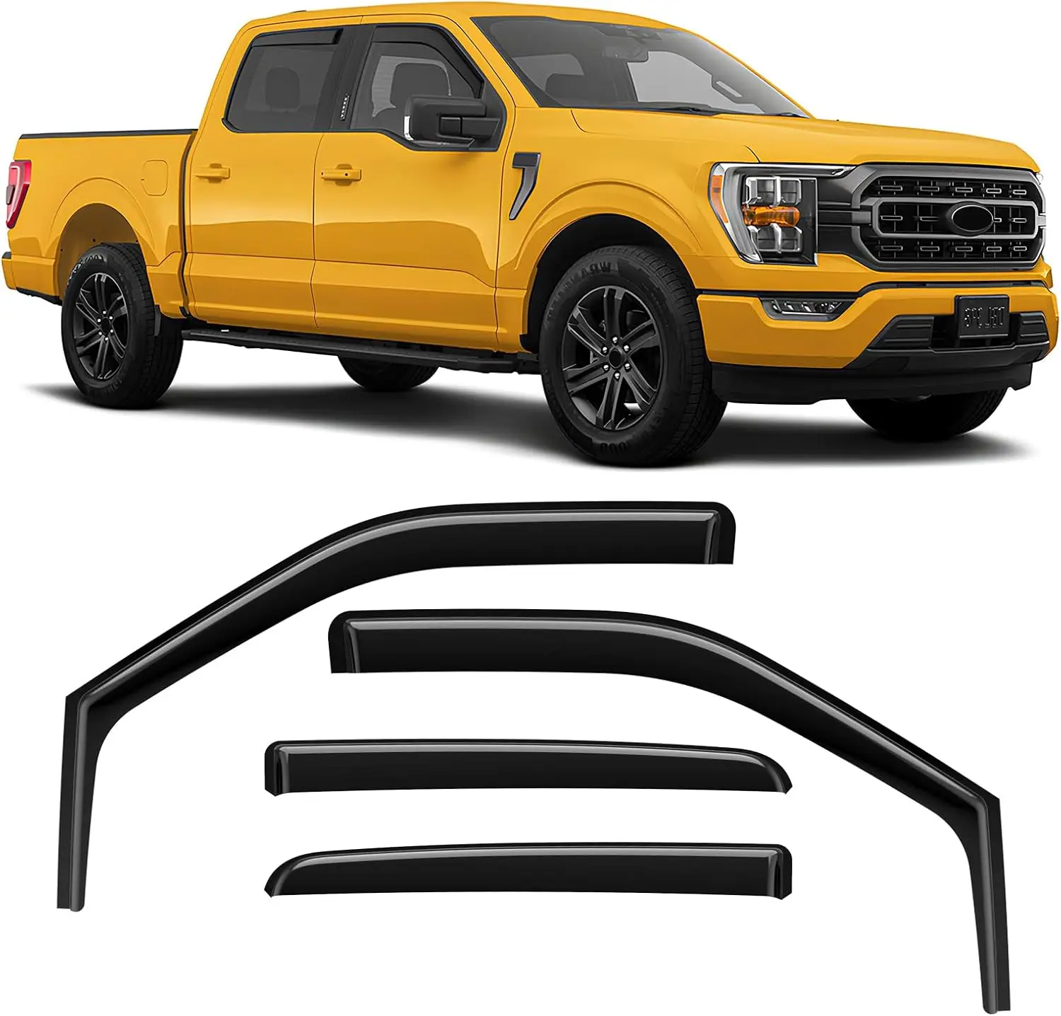 

Rain Guards for Ford F150 SuperCrew 2015-2026, Side Window Deflectors 4 PCS