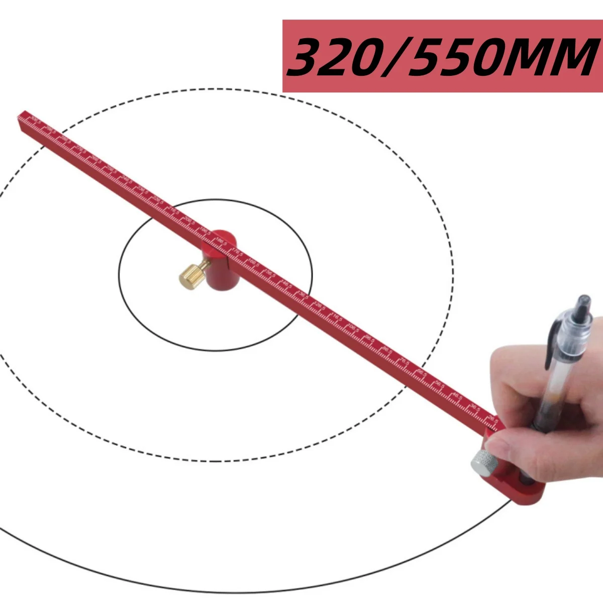 

320 мм/550 мм деревообрабатывающий компас, чертилка, алюминиевый фиксированный круглый калибр, регулируемая круглая линейка для рисования