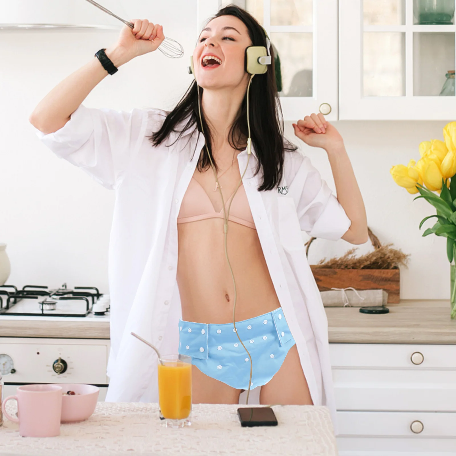 1 قطعة تنفس قابلة لإعادة الاستخدام حفاضات الكبار السراويل قابل للغسل المضادة للتسرب الملابس الداخلية قابل للتعديل الساق الأصفاد ل سلس البول الحيض