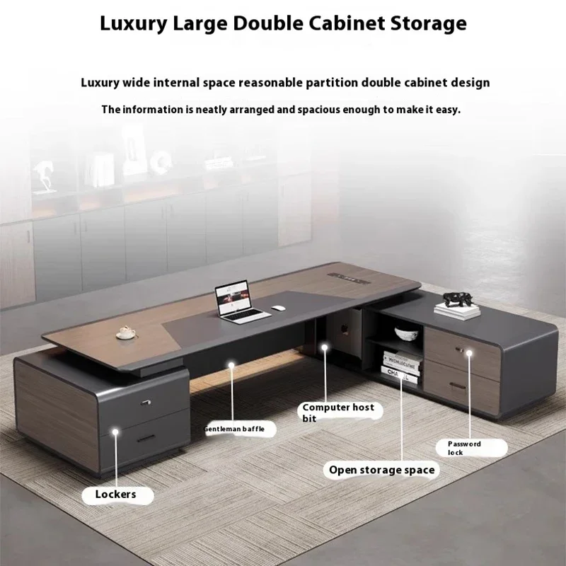 Wall Organizer Office Table Executive Decoration Items Desk Gaming LED Wireless Charging Scrivania Da Ufficio Furniture