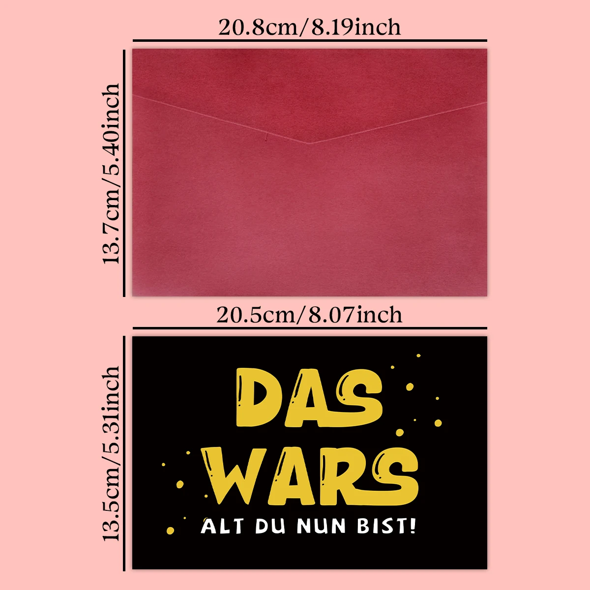 قطعة واحدة من بطاقات تهنئة عيد الميلاد الألمانية مع مغلف-'das Wars Alt Du Nun Bist! '، هدية ممتعة للحفلات، بطاقة تذكار لزملاء العمل، الصديق #4