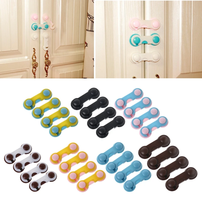 4pcs/set Child Safety Plastic Cabinet Lock Baby for Protection From Children Safe Locks for Refrigerators Security Drawe