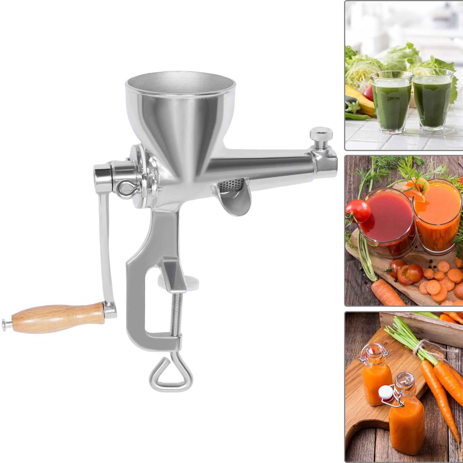 

Stainless Steel Manual Fruit and Vegetable Juicer Wheat Seedling Juicer with a Thickness Less Than 5.5cm for Commercial or House