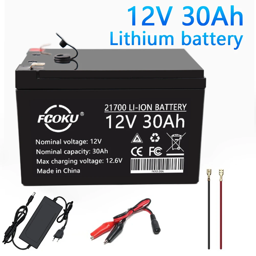 21700 12V 30Ah Lithium Ion Battery With BMS For Equipment Kids Toy Car, Surveillance Camera/LED Light Backup Power