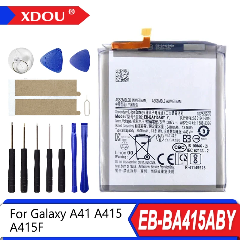 

Совершенно новый сменный аккумулятор EB-BA415ABY 3500 мАч для Samsung Galaxy A41 A415 A415F, аккумуляторы для мобильных телефонов