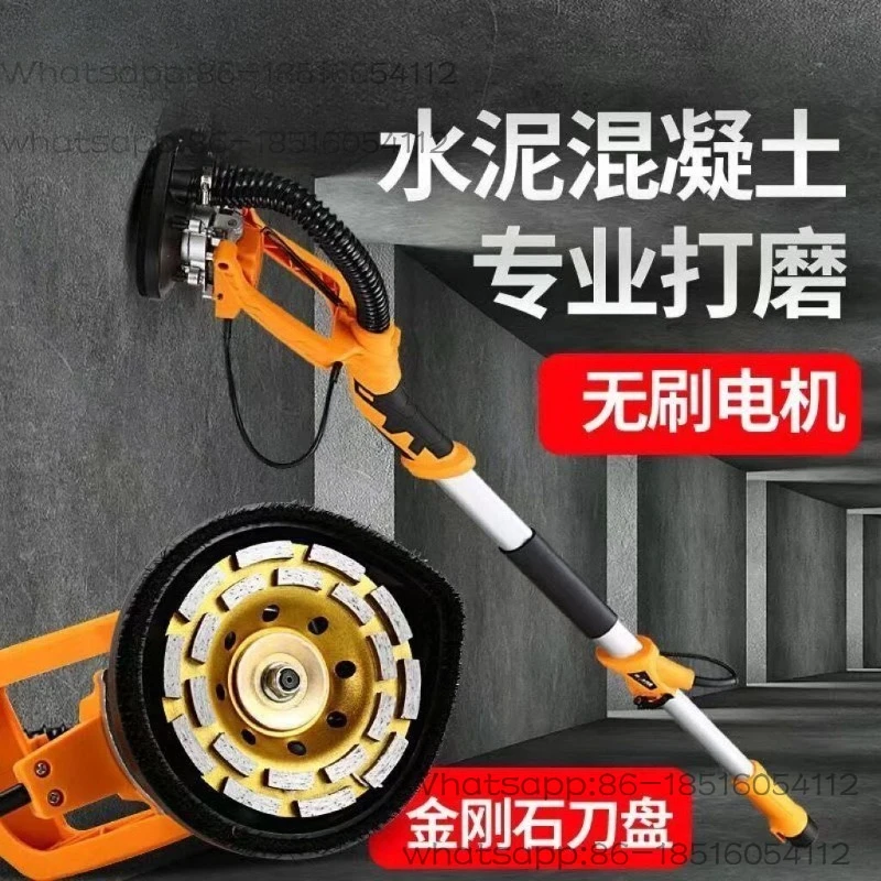 Long pole brushless rough polishing machine Paint cement concrete grinder, grinding and leveling machine