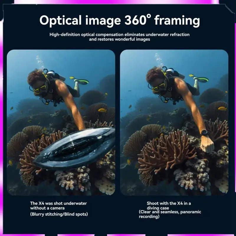 

N98R Invisible Diving Case Underwater For Insta 360 X4 Waterproof Housing Cover 50 Meter Dive Shell Accessories