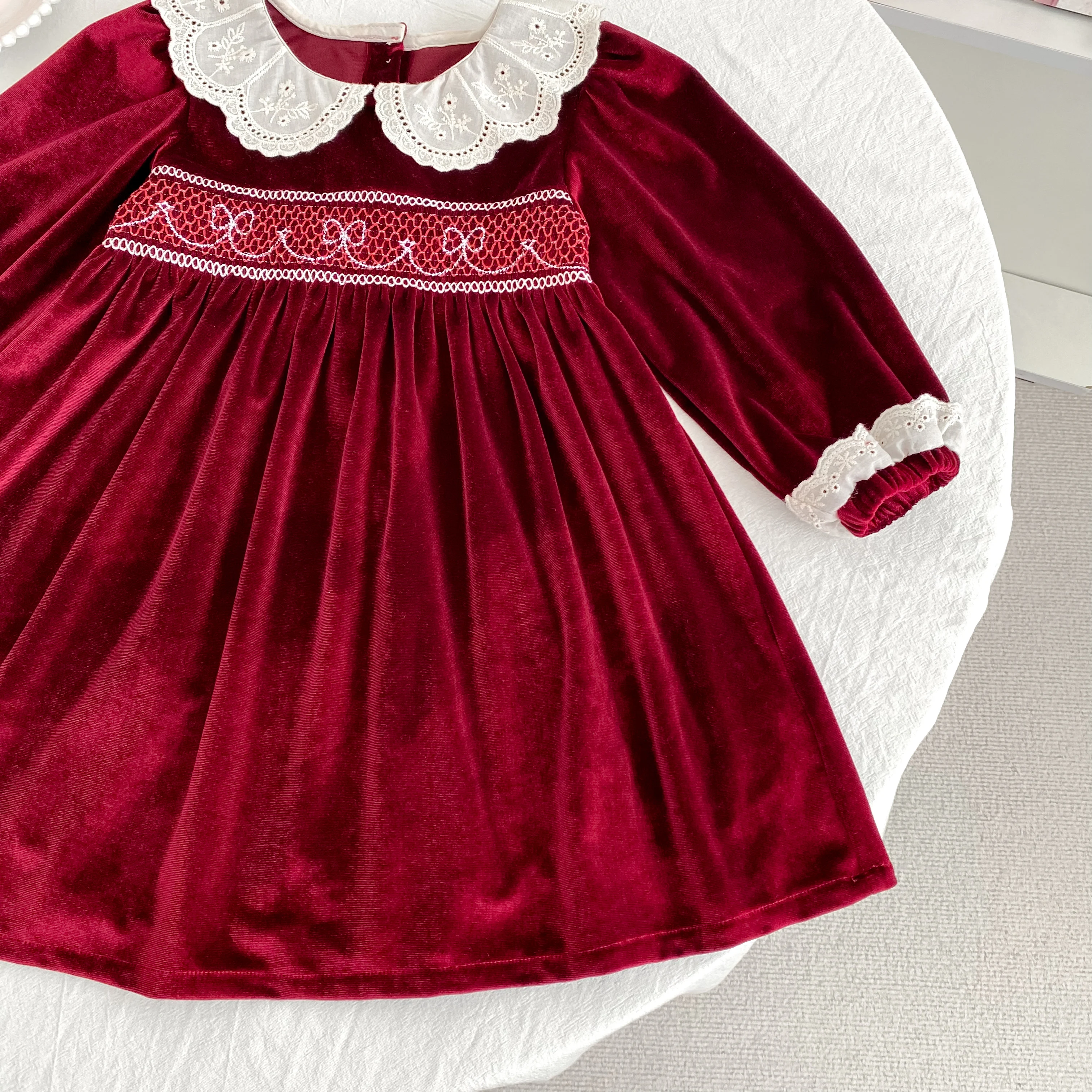 Neue Weihnachten Kinder Party Kleid Baby Bodys Schwestern Kleidung Herbst Schwestern Mädchen Prinzessin Kleid Spitze Rot Neue Jahr Kinder Kleidung – Detail 20