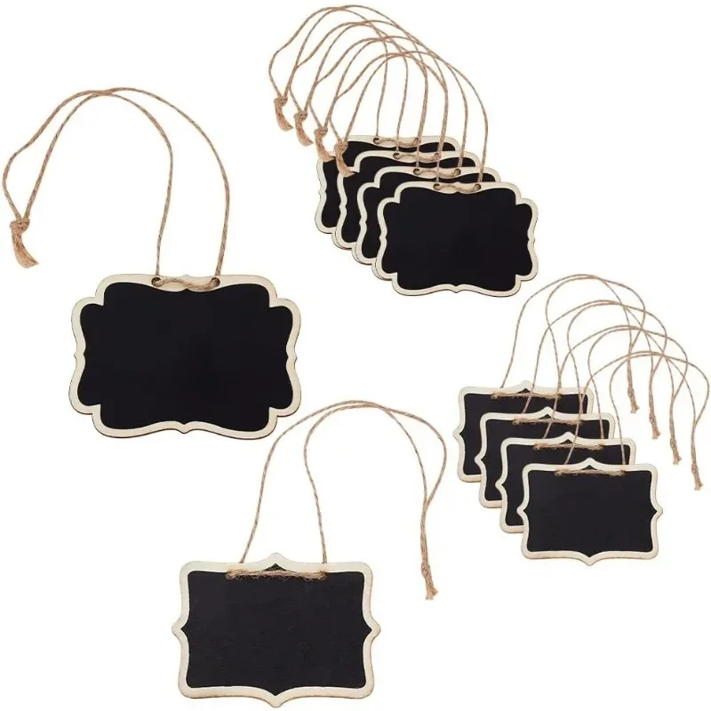 

10pcs Blackboard Slate Decanter Tag 2 Styles Mini Wooden Chalkboard Signs Custom Liquor Decanter Labels with Hanging String
