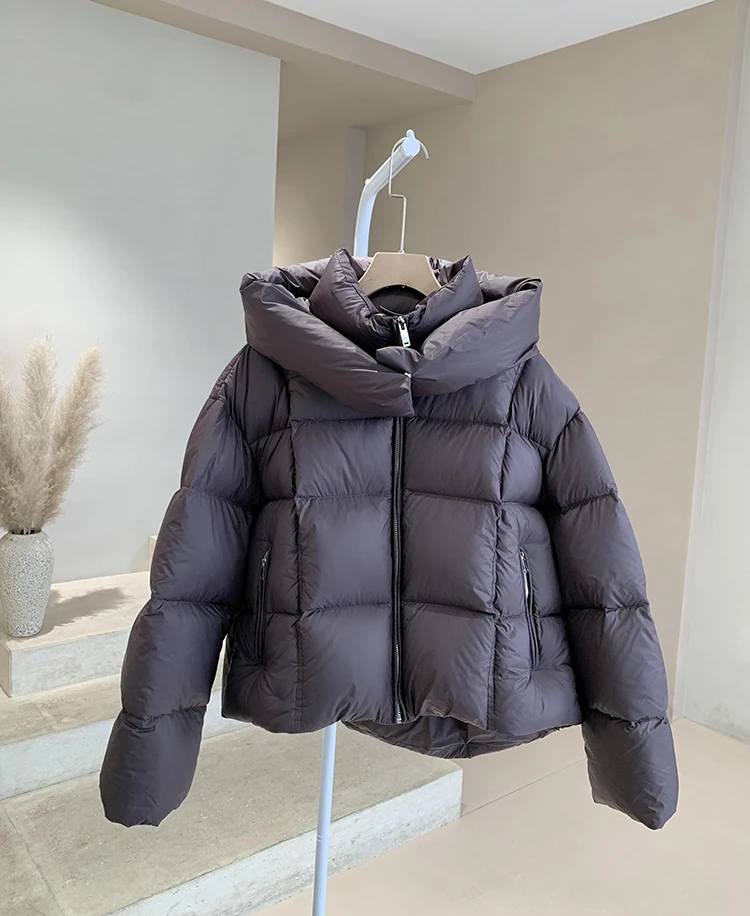 

Autumn and winter goose down hooded short Kendou down jacket