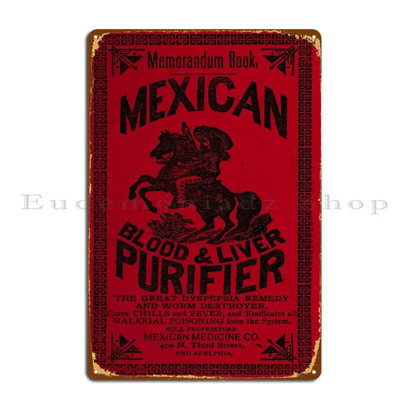 عظيم خمر المكسيكي تنقية الدم والكبد الإعلان علامة معدنية الكلاسيكية جدار مخصص تخصيص تين تسجيل ملصق