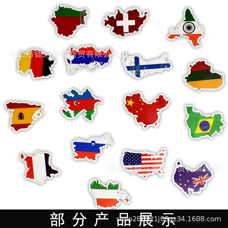 10/25/50pcs Creative World Countries National Flag Sticker Fans Decal Toys for Children Kid