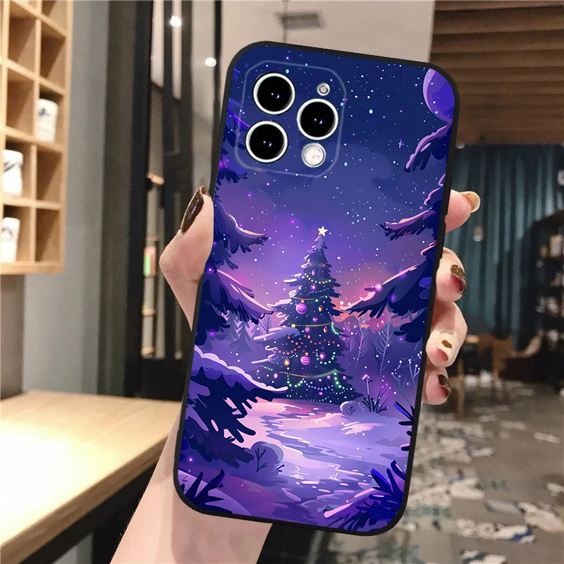 

Phone Case Carcasa Funda For iPhone 17 Pro Max Air 16 15 14 13 Pro Max 15 16 Pro 15Plus 16E Christmas Deer Tree Case