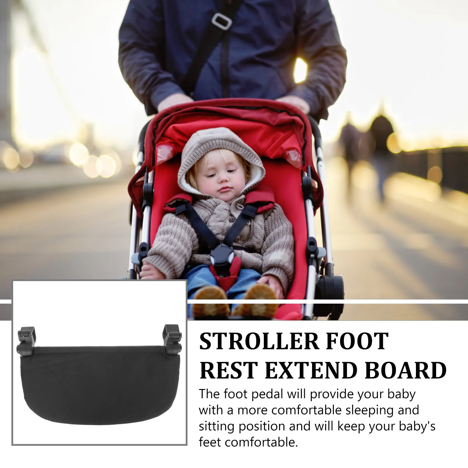 

Stroller Foot Pedal Rest Extender Universal Black Pram Accessories Adjustable Support Oxford Plastic Baby Sit