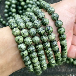 Jade serpentino ruso Natural AAA, cuentas sueltas de 6, 8 y 10mm para hacer joyería, pulseras, collares, accesorios de cuentas DIY