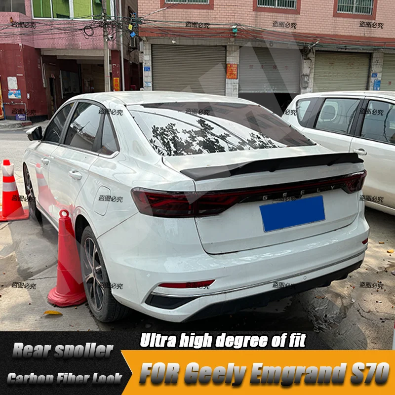 For Geely Emperor Proton S70 Spoiler 2022 2023 2024 Gloss Black/Forged Real Carbon Fiber Rear Trunk Lip R GT Spoiler Wing Car